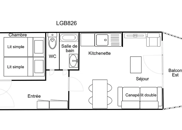 Confortable T2 Skis Aux Pieds, Proche Commerces - Fr-1-182a-14 *